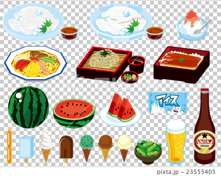 夏 食べ物 イラスト 100 ベストミキシング写真 イラストレーション