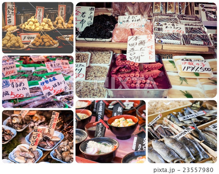 Collage of Japan food images - travel background Collage of Japan food images - travel background 23557980