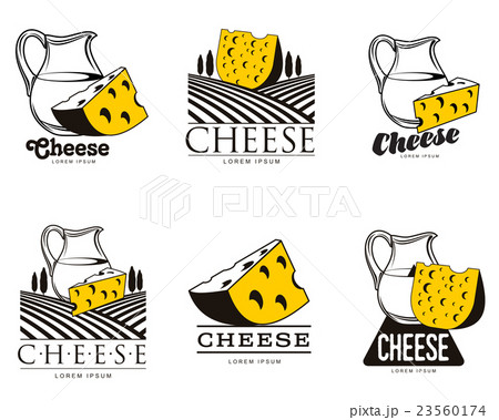 large set of various logo with cheese 23560174