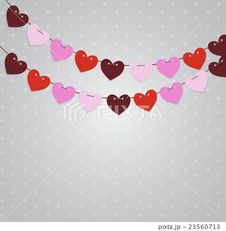 Party Background with Heart Shaped Flags Vector 23560713