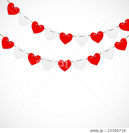 Party Background with Heart Shaped Flags Vector 23560716