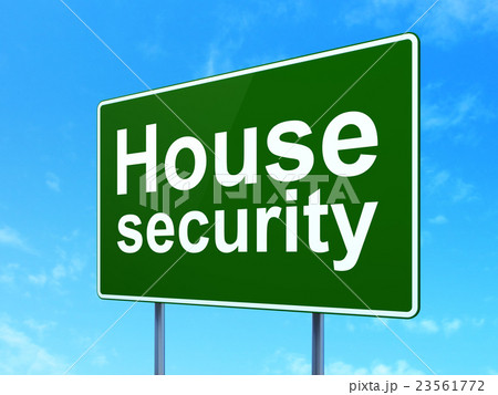 Safety concept: House Security on road sign 23561772