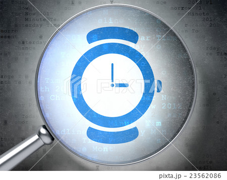Timeline concept: Hand Watch with optical glass on 23562086