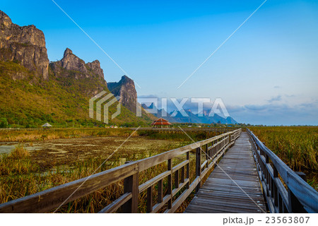 Wooden bridge in Khao Sam Roi Yod National Park 23563807