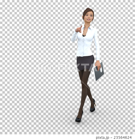 Pose office girl perming3DCG Illustration material 23564624