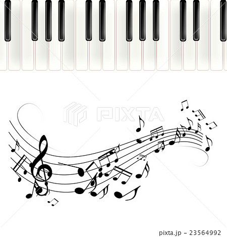 ピアノ鍵盤と譜面のイラスト素材 23564992 Pixta