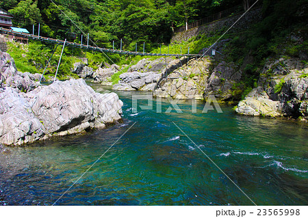 鳩ノ巣渓谷 鳩ノ巣バンガローの写真素材