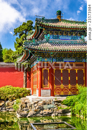 Pavilion in the Beihai park - Beijing, China. 23573984