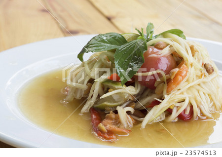 papaya salad somtum thai asian cuisine vegetable 23574513
