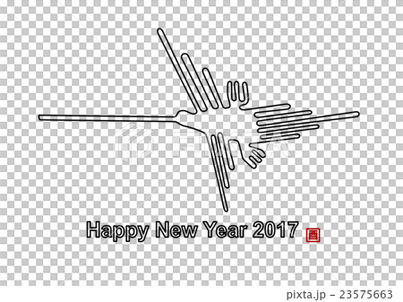 17年 年賀状素材 ナスカの地上絵 のイラスト素材