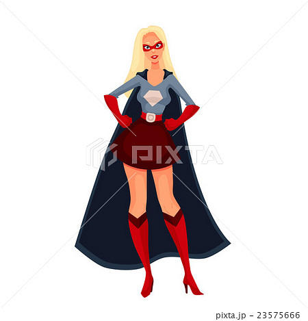 Superhero woman in cape and business suit 23575666