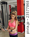 Blonde performs an exercise on the simulator 23577868