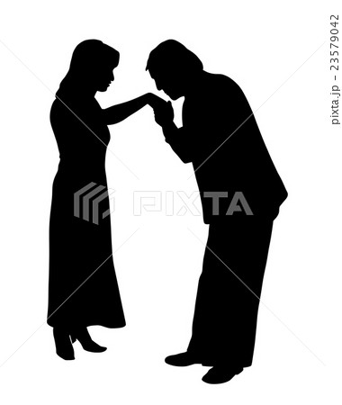 Man kissing woman's hand 23579042