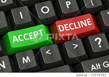 Accept and Decline concept on the black keyboard 23579763