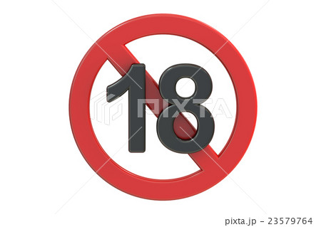 Adults only content sign. Age limit icon 23579764