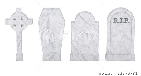Set of tombstones isolated, 3D rendering Set of tombstones isolated, 3D rendering 23579781