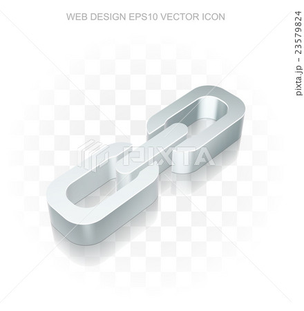 Web development icon: Flat metallic 3d Link 23579824