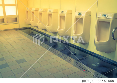 Interior of man public toilet Interior of man public toilet 23581860