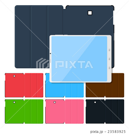 Set of colorful flat tablet pc cases. Black 23583925