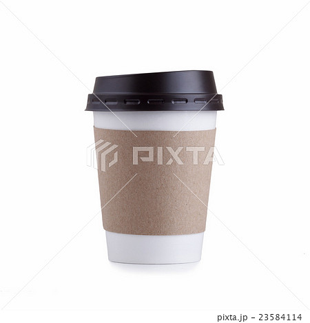 Take-out coffee with cup holder on white Take-out coffee with cup holder on white 23584114