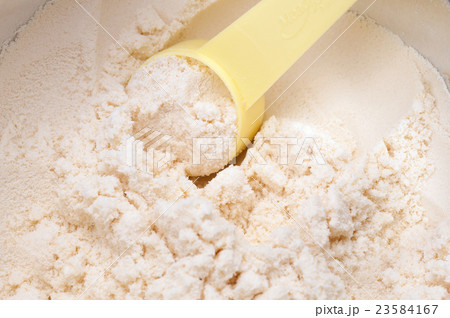 close up of powdered milk and spoon for baby close up of powdered milk and spoon for baby 23584167