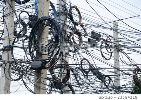 messy electrical cables 23584319