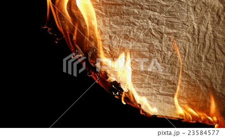 Burning old paper. 23584577