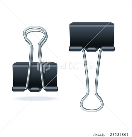Vector black binder clip set 23585361