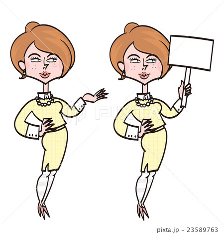 案内/説明する女性 23589763