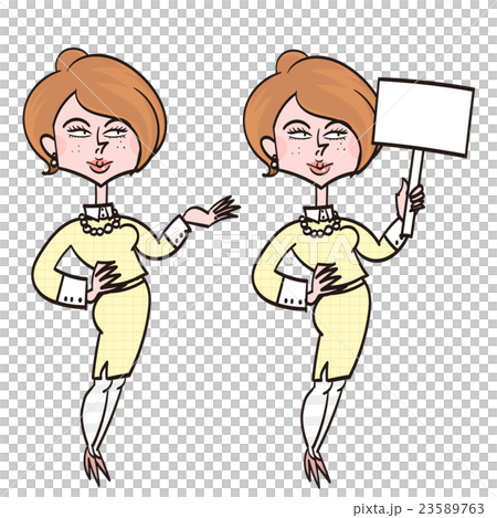 案内/説明する女性 23589763