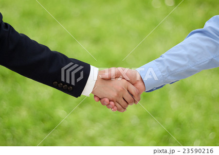 Image of a firm handshake between two colleagues Image of a firm handshake between two colleagues 23590216
