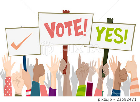 Hands Placard Vote Sign Hands Placard Vote Sign 23592471