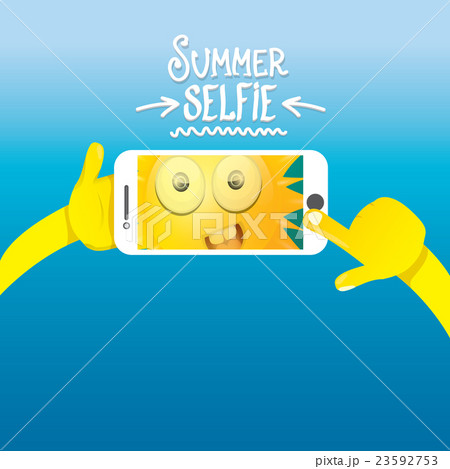 Summer selfie vector concept background. 23592753