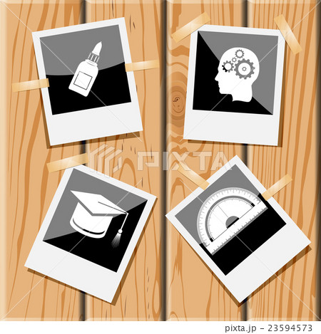 glue bottle, human brain, graduation cap 23594573