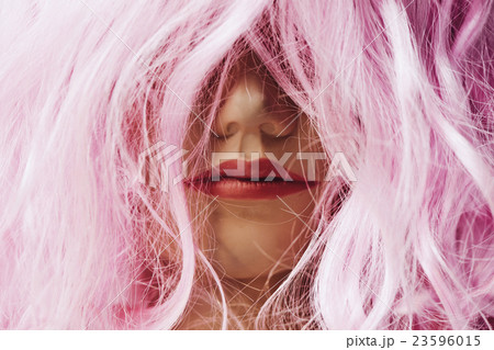 mannequin with a pink wig mannequin with a pink wig 23596015