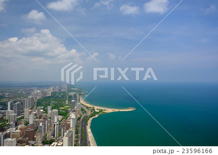 Chicago skyline aerial view 23596166