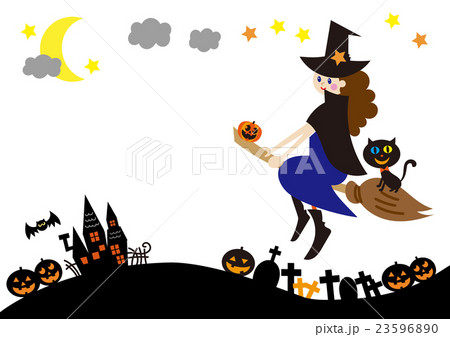 ハロウィン素材　魔女　風景 23596890