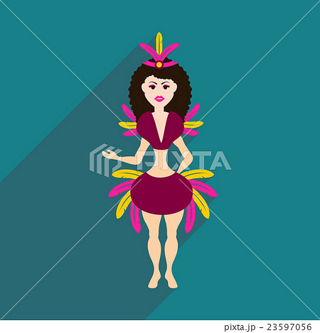 Flat web icon with long shadow Brazilian dancer Flat web icon with long shadow Brazilian dancer 23597056