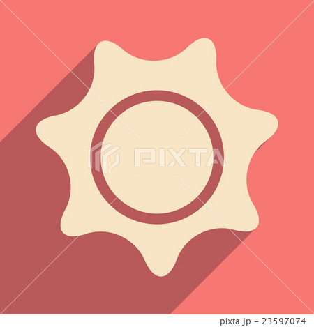Flat with shadow icon and mobile application sun 23597074
