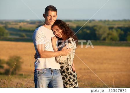 happy couple having fun on outdoor happy couple having fun on outdoor 23597673