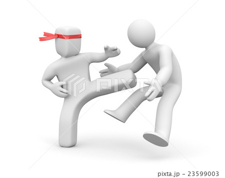 Square head man stabs round head man 23599003