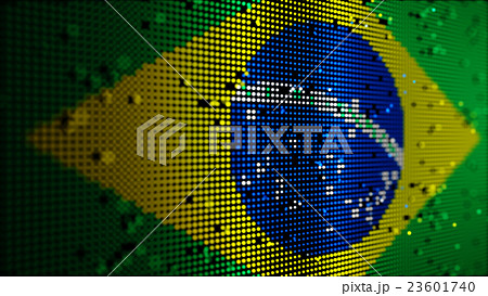 Brazil Flag Dots ブラジル国旗 ドットのイラスト素材