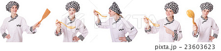 Woman cook isolated on the white Woman cook isolated on the white 23603623