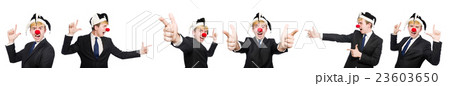 Businessman clown in funny concept isolated on Businessman clown in funny concept isolated on 23603650