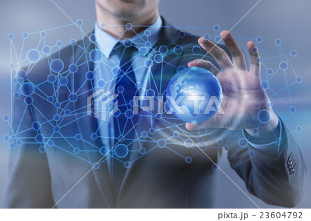 Businessman in globalisation global business Businessman in globalisation global business 23604792