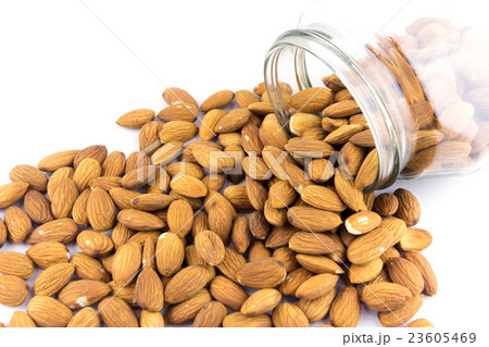 almonds nuts isolated on white background 23605469