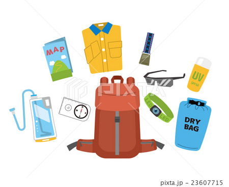 トレッキング用品 アウトドア用品 シリーズ のイラスト素材