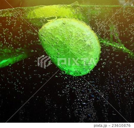 Fresh mojito cocktail close up extreme macro 23610876