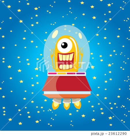 alien spaceship . orange alien in space vector. alien spaceship . orange alien in space vector. 23612290