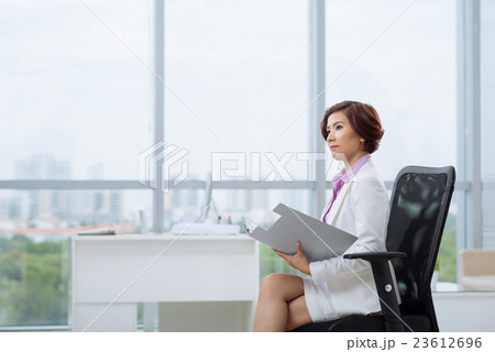 Pensive female entrepreneur 23612696